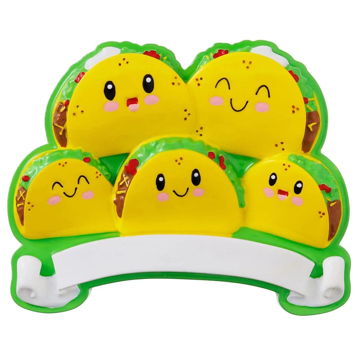 Taco Family of 5 Personalized Ornament