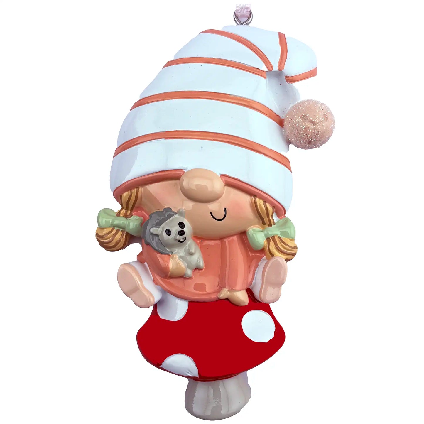 Gnome Baby Girl Personalized Ornament