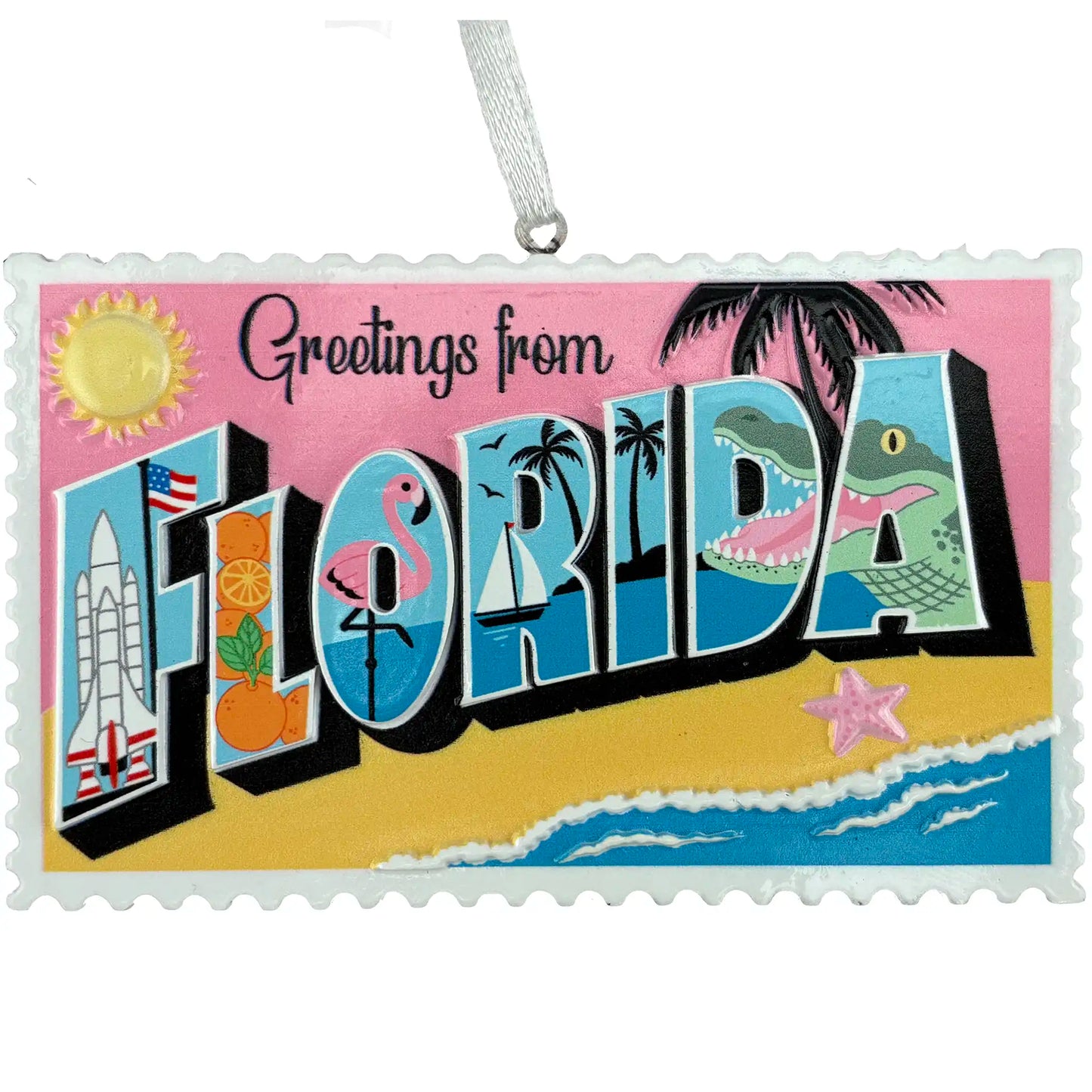 Florida Postcard Personalized Ornament