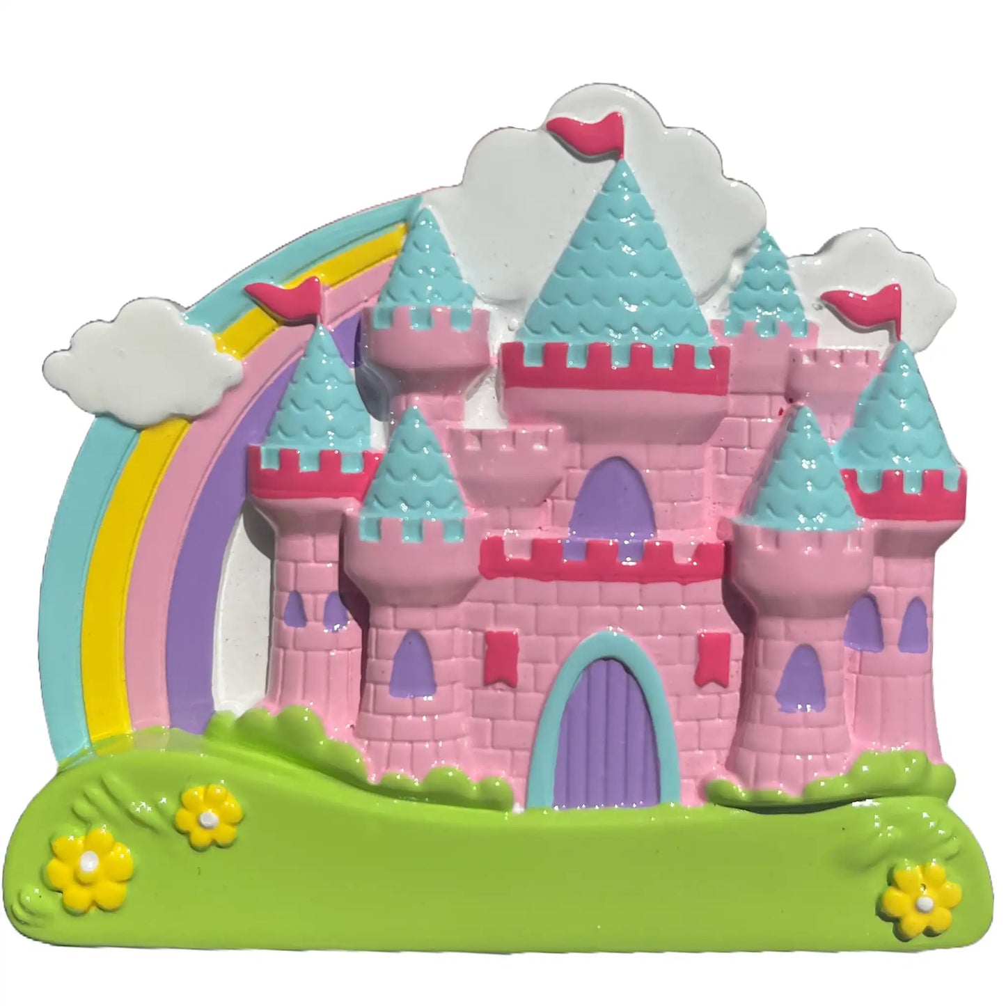 Princess Rainbow Castle Personalized Ornament