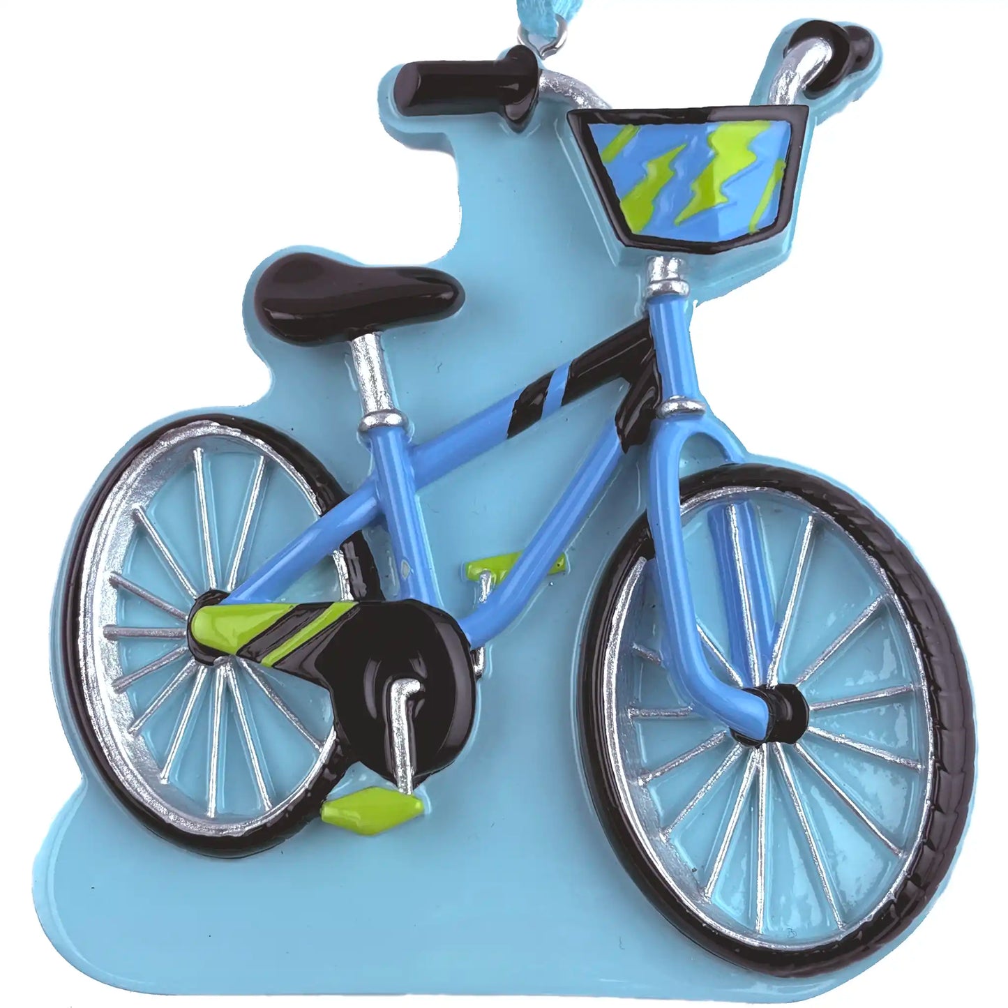 Boy's First Bike Personalized Ornament - Blue