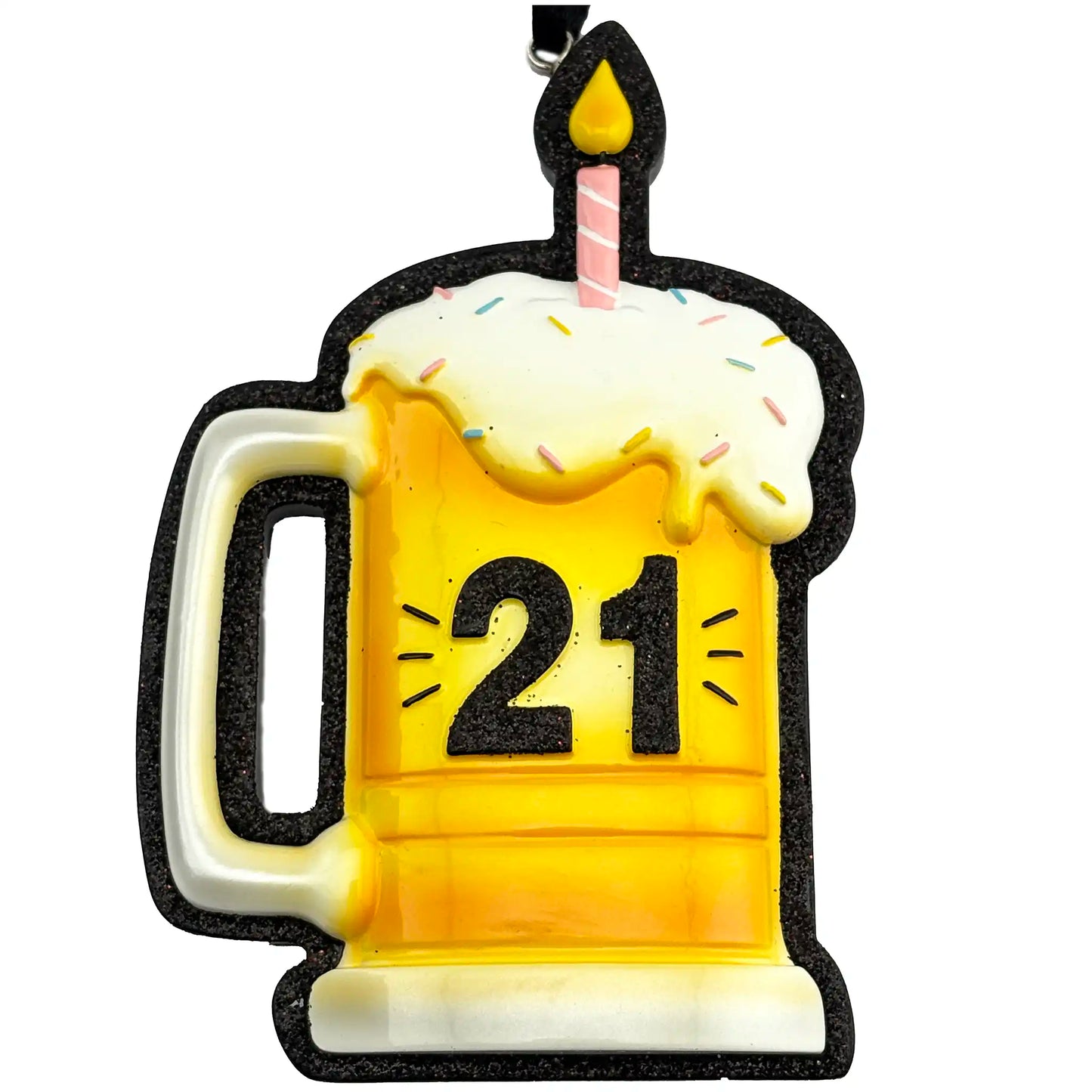 Adorno personalizado para jarra de cerveza de 21 cumpleaños