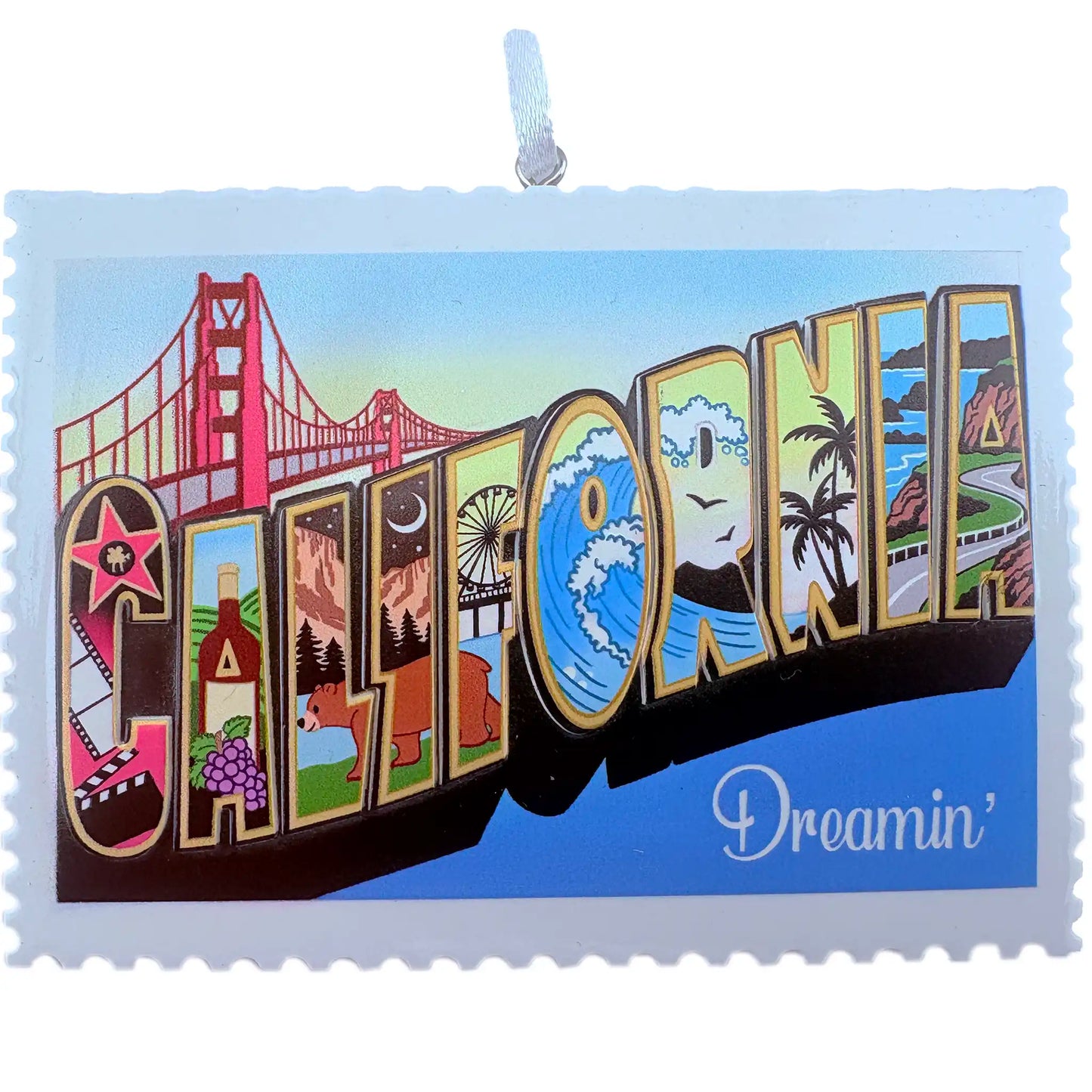 Adorno personalizado de postal de California