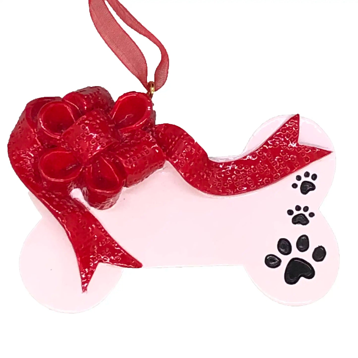 Dog Bone With Ribbon Christmas Ornament