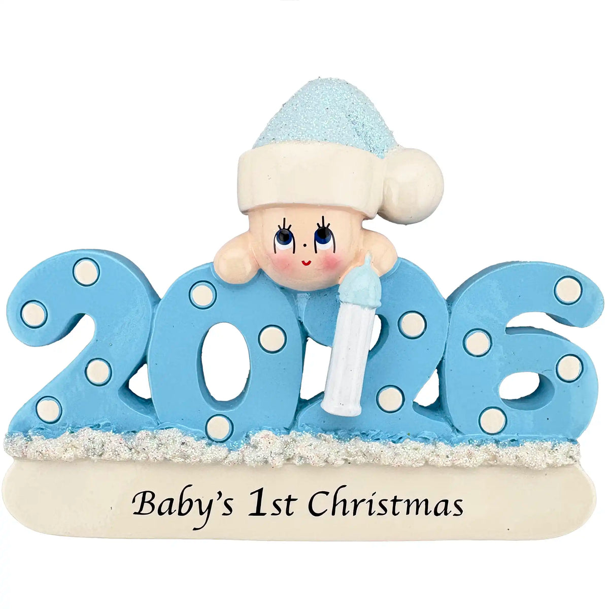 Personalized baby boy 2026 first Christmas ornament, name laser engraved