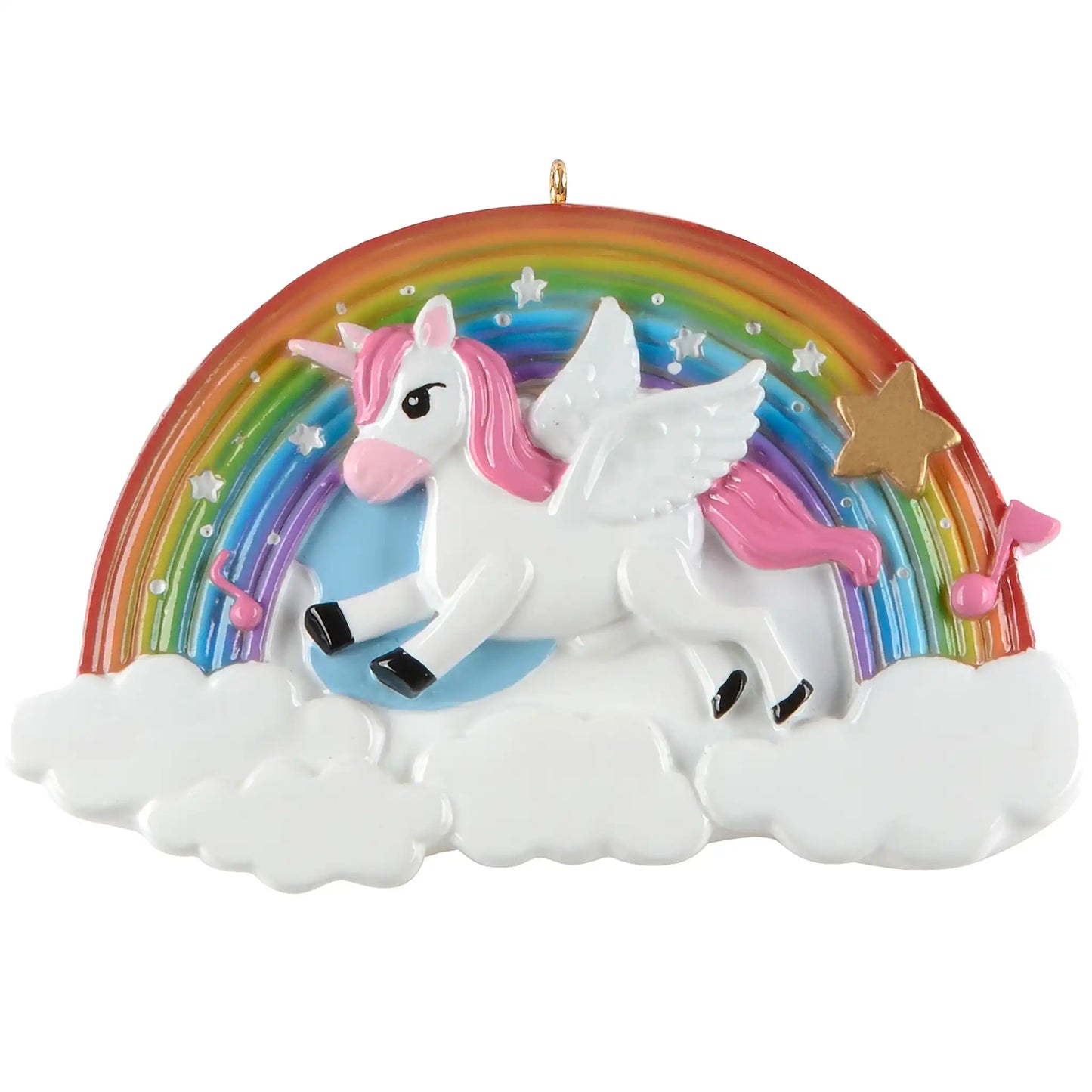 Rainbow Unicorn Sparkles Personalized Ornament