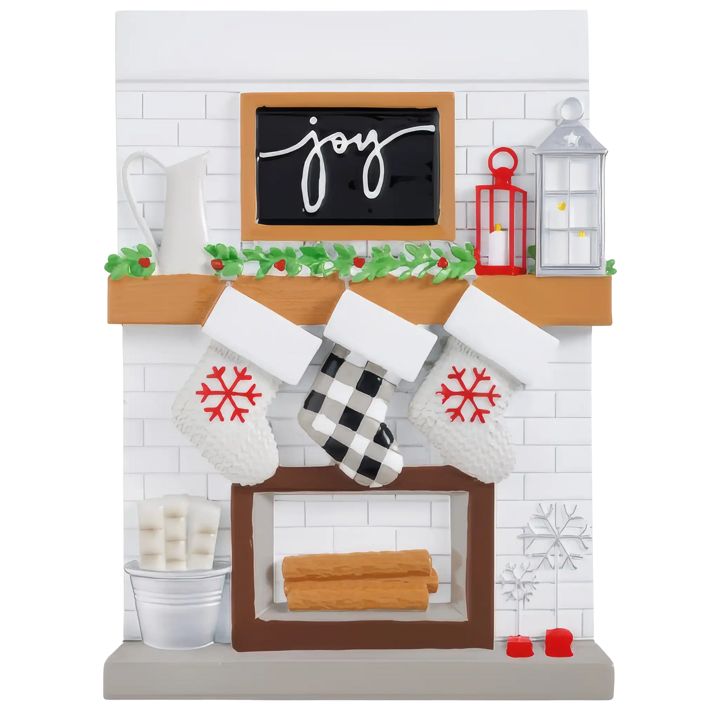 Repisa de chimenea para familia de 3 personas. Mesa