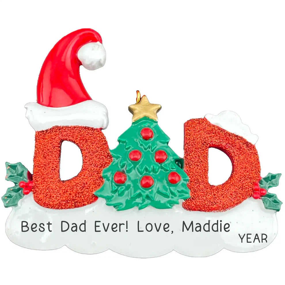 DAD Personalized Ornament from MyOrnament. 