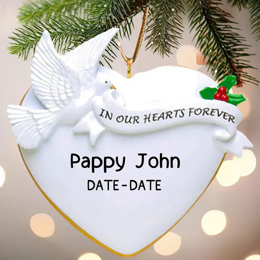 Memorial Dove Heart Personalized Ornament from MyOrnament. 