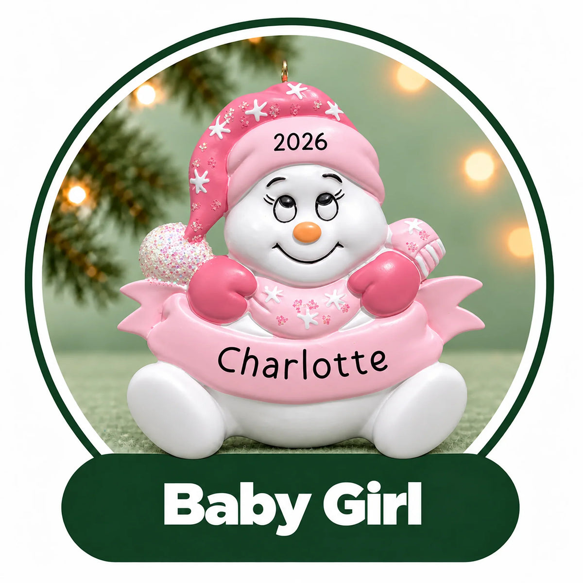 Personalized Baby Girl Ornaments