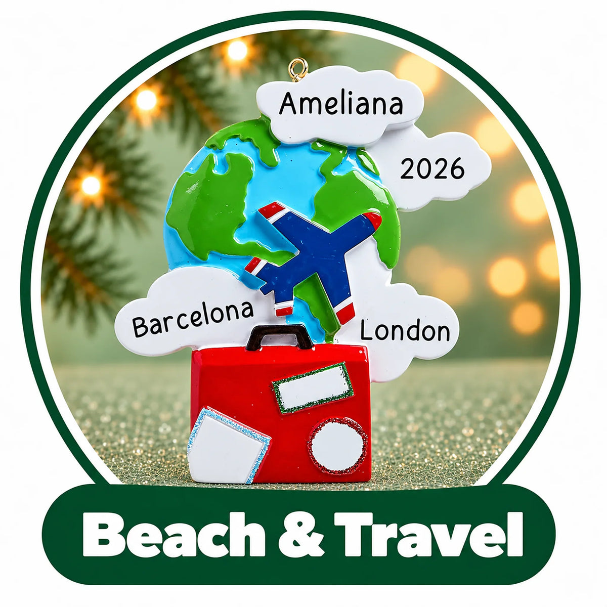 Personalized Beach & Travel Ornaments