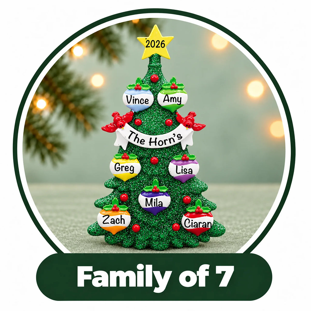 Personalized Family of 7 Ornaments