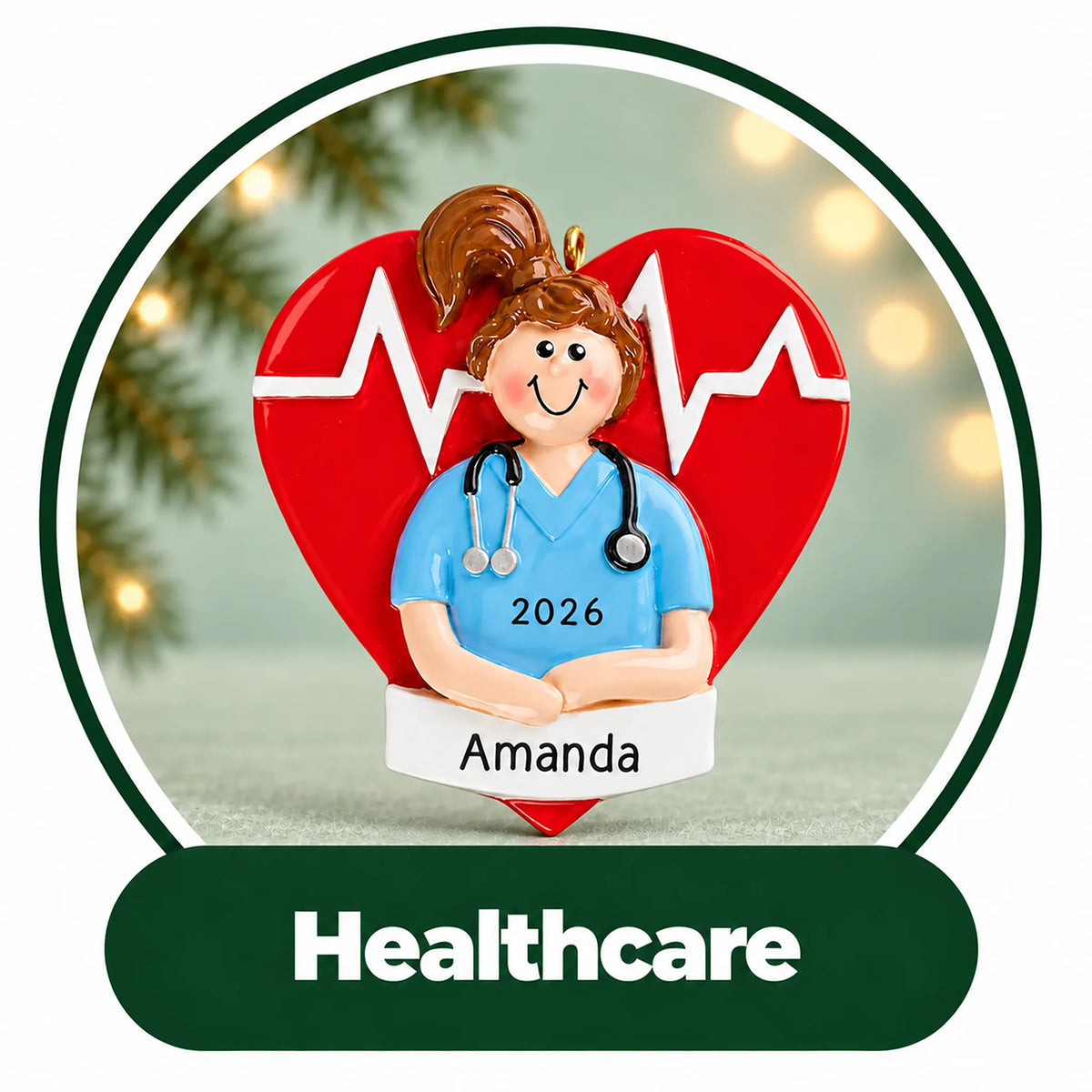 Personalized Health Care Worker Ornaments