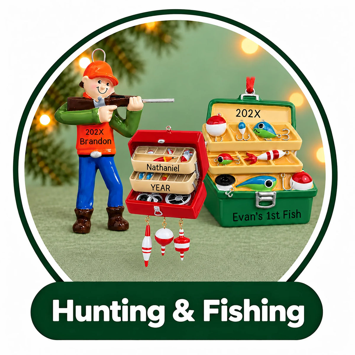 Personalized Fishing & Hunting Ornaments