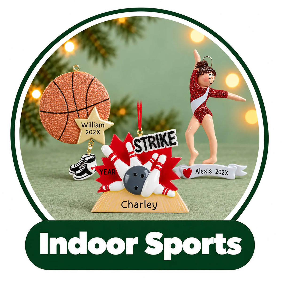 Personalized Indoor Sports Ornaments