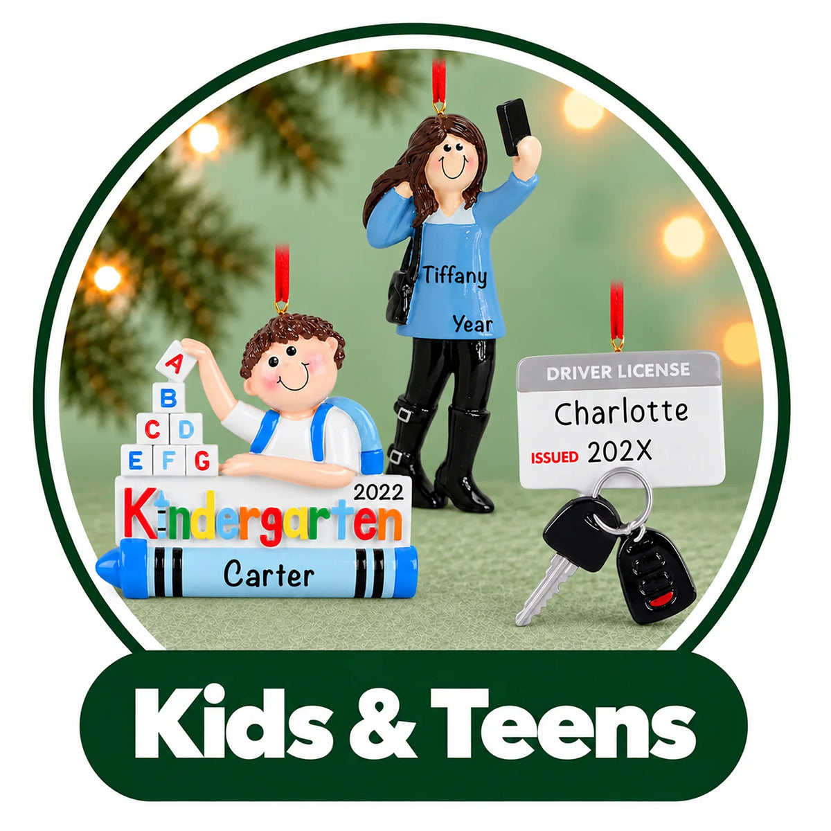 Personalized Kids & Teen Ornaments