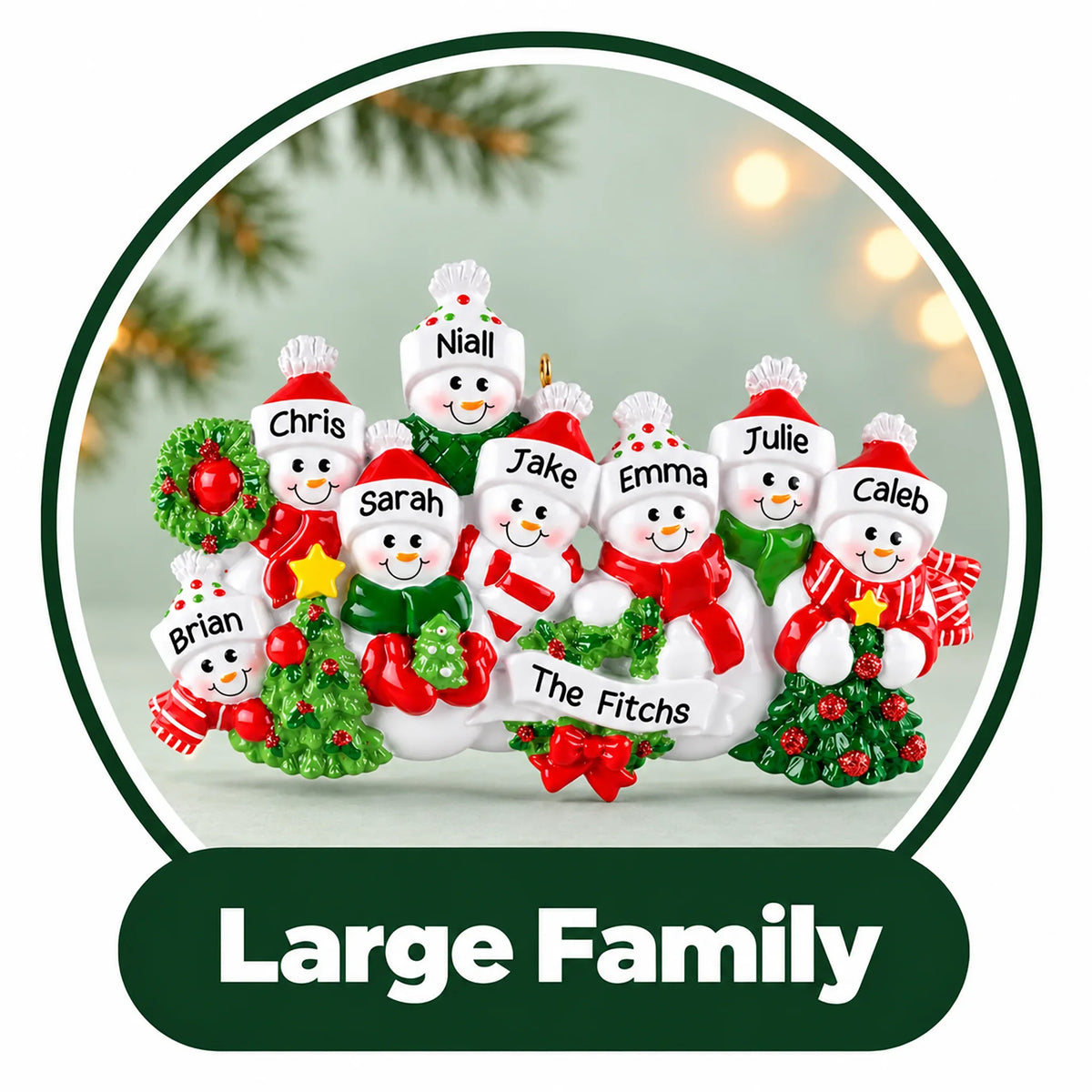 Personalized Large Family Ornaments