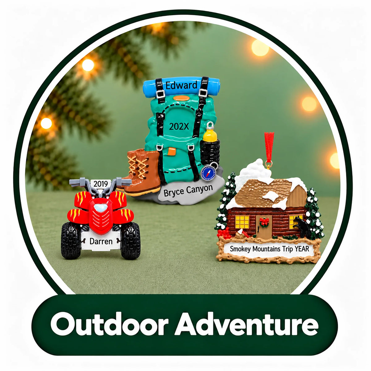 Personalized Outdoor Adventure Ornaments