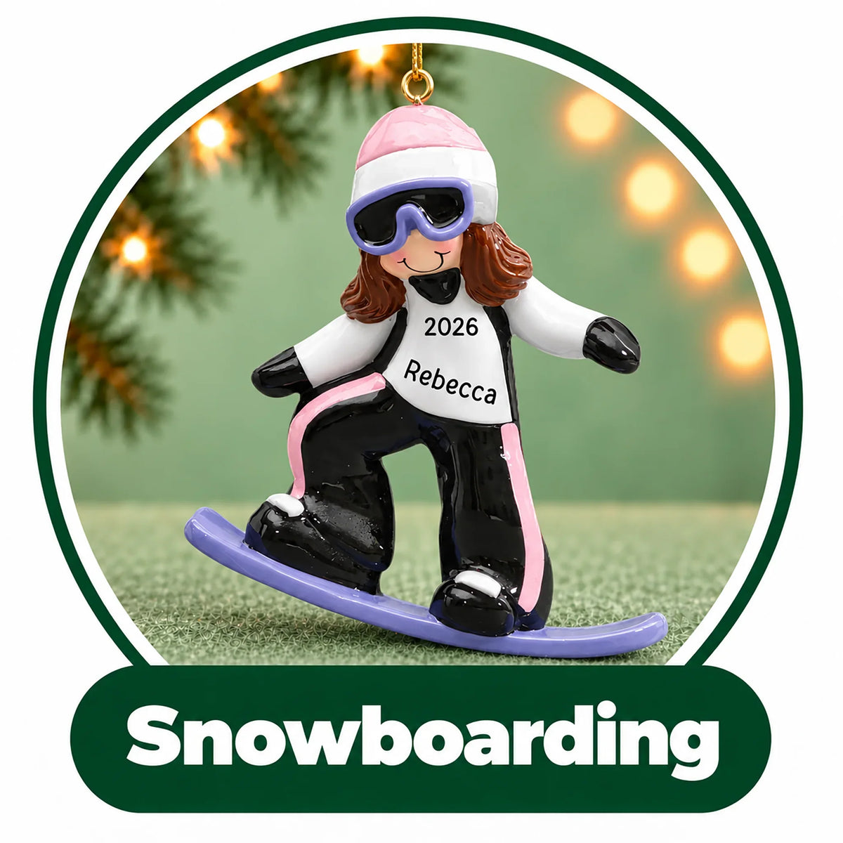 Personalized Snowboarding Ornaments