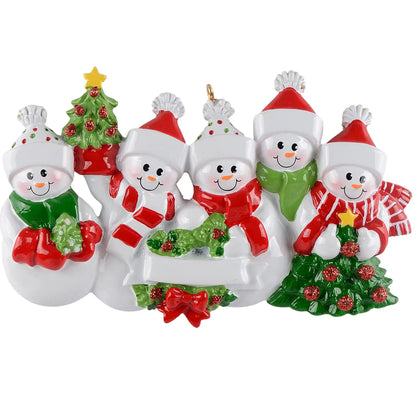 Snowman Family of 5 Christmas Ornament