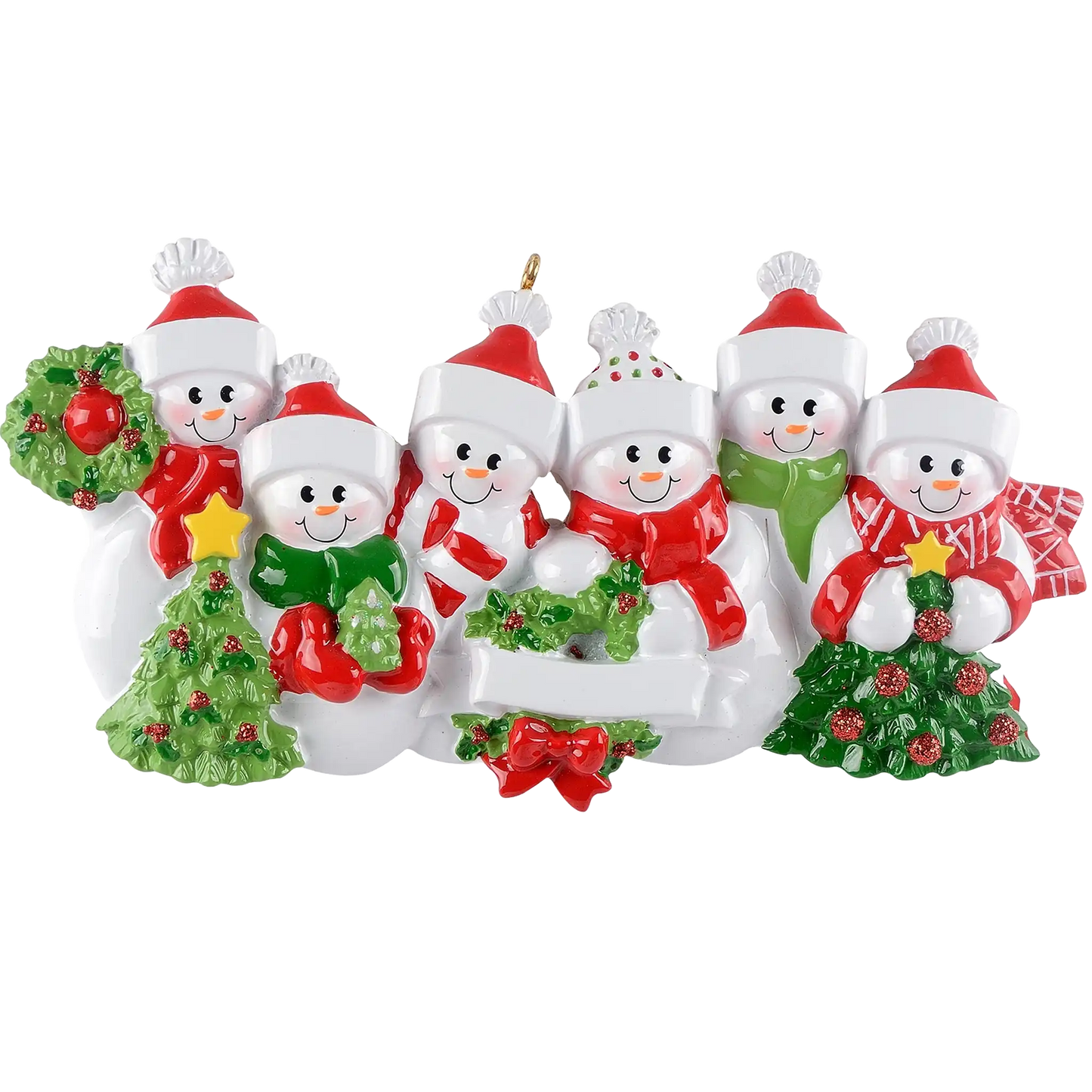 Snowman Family of 6 Christmas Ornament