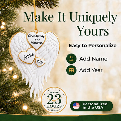 Make it yours: personalize the Christmas In Heaven Memorial christmas ornament