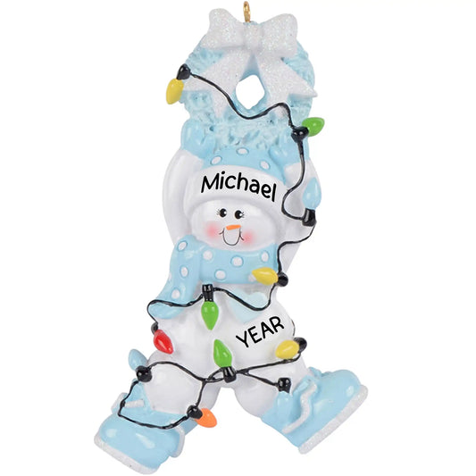 Blue Baby Boy Christmas Lights Ornament