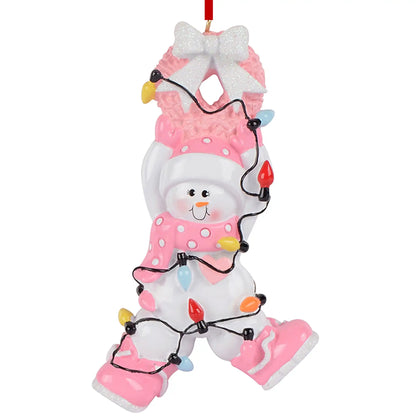 Pink Baby Girl Christmas Lights Ornament