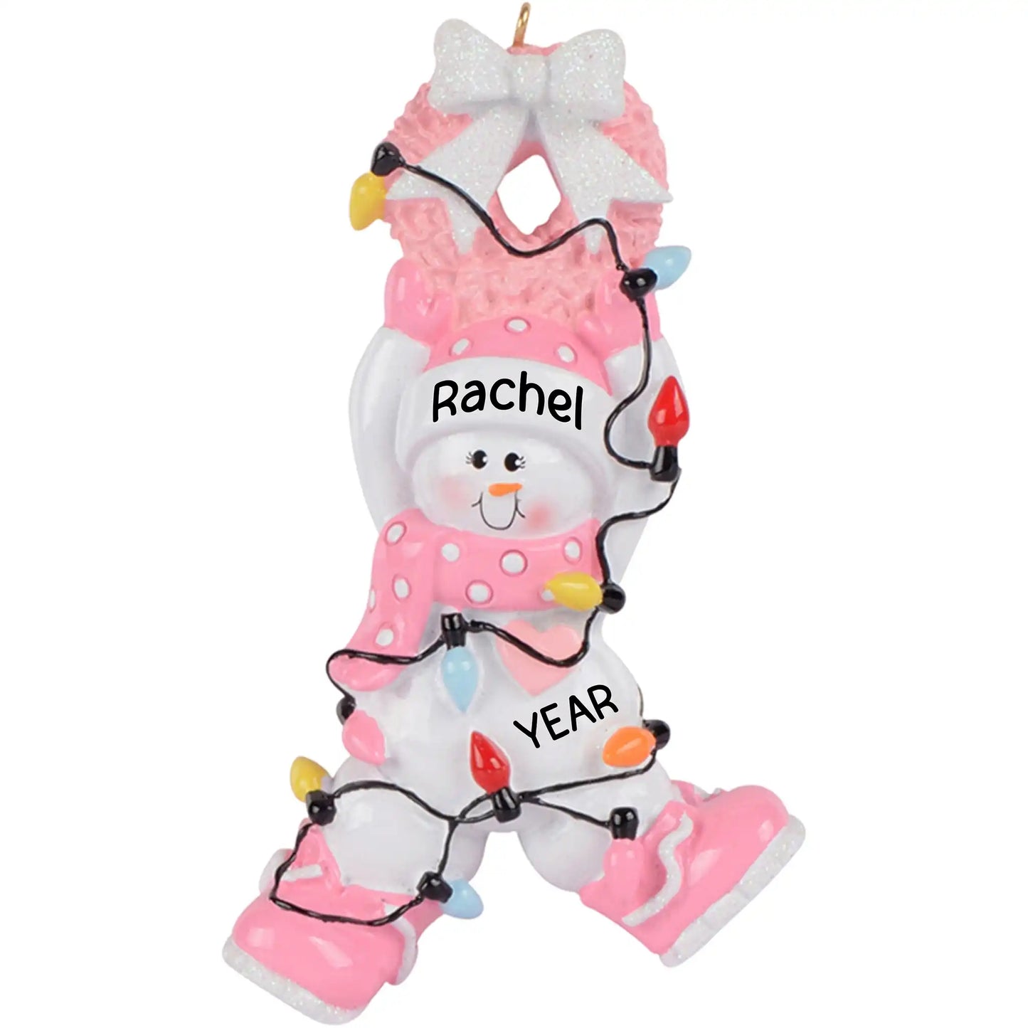 Pink Baby Girl Christmas Lights Ornament