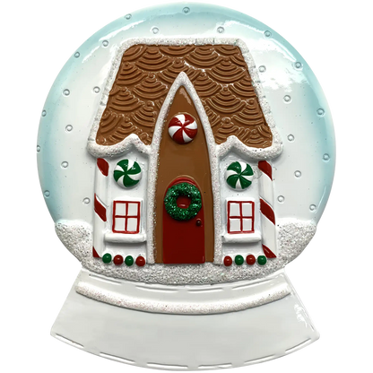 Gingerbread House Snow Globe Christmas Ornament