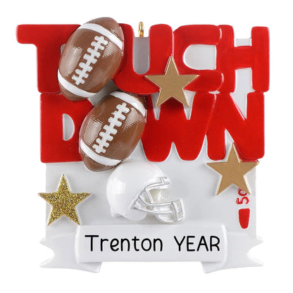 Football Touchdown Christmas Ornament