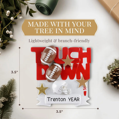 Football Touchdown Christmas Ornament