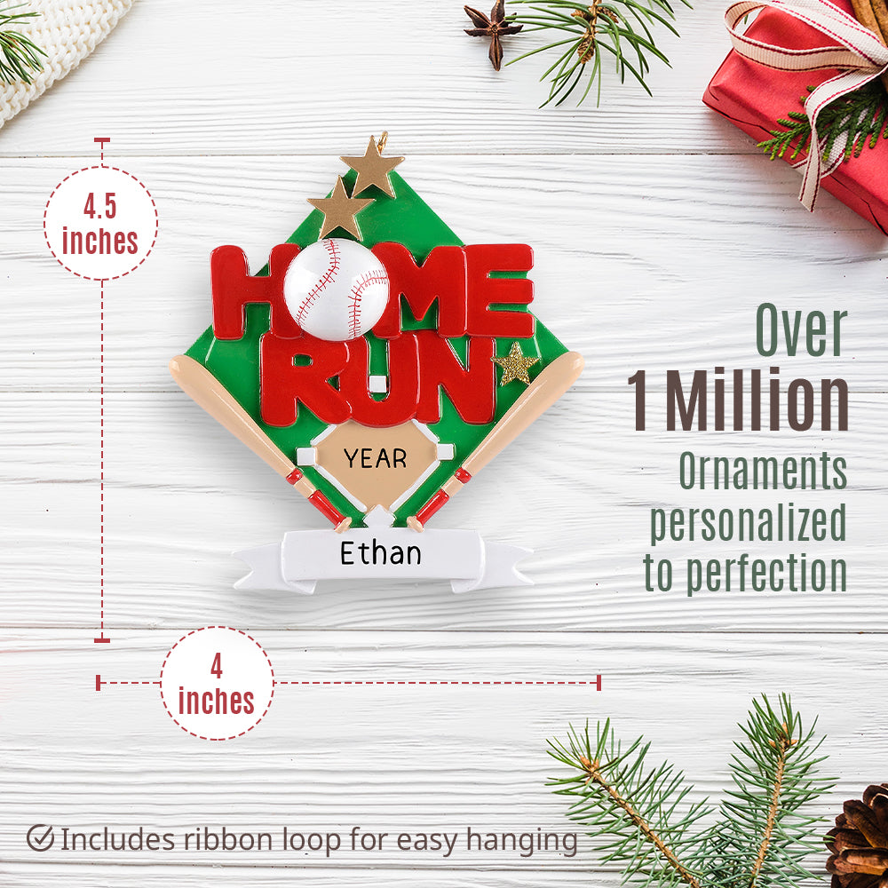 Baseball Home Run Christmas Ornament