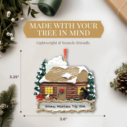 Log Cabin Personalized Ornament