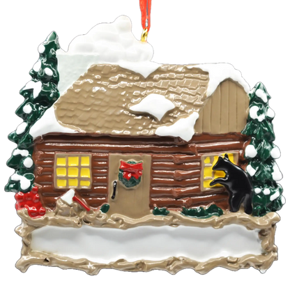 Log Cabin Christmas Ornament