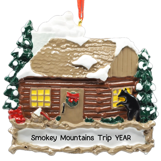 Log Cabin Christmas Ornament