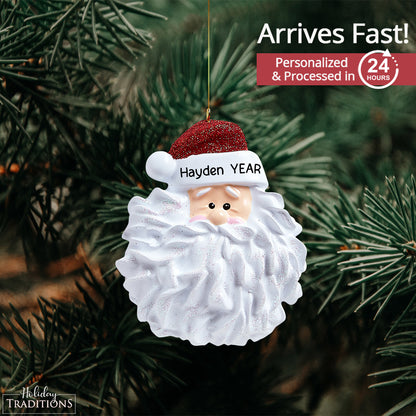 Santa Fancy Beard Christmas Ornament