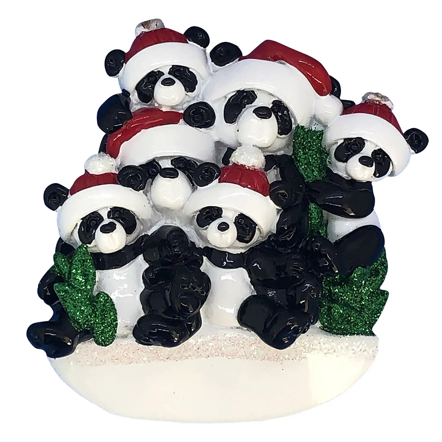 Panda Family of 6 Christmas Ornament