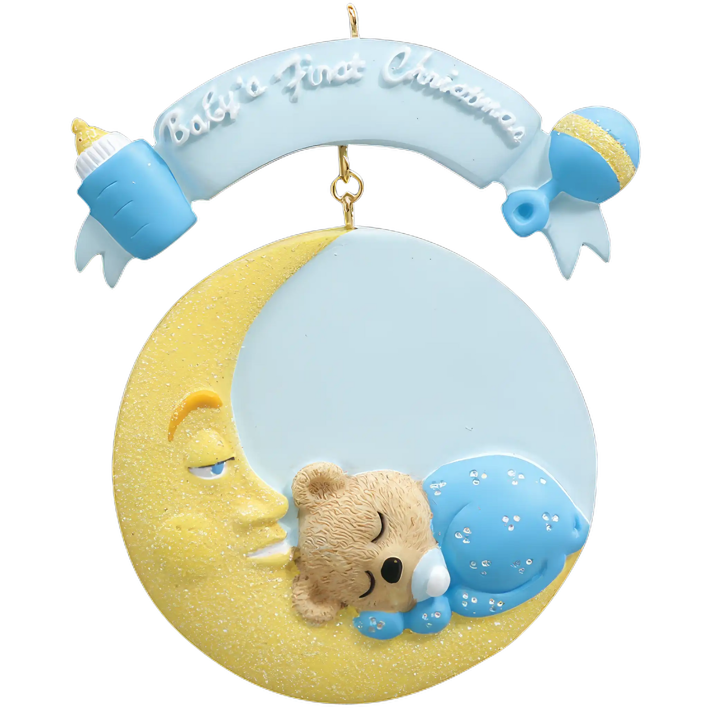 Blue Baby's 1st Christmas Ornament - Moon