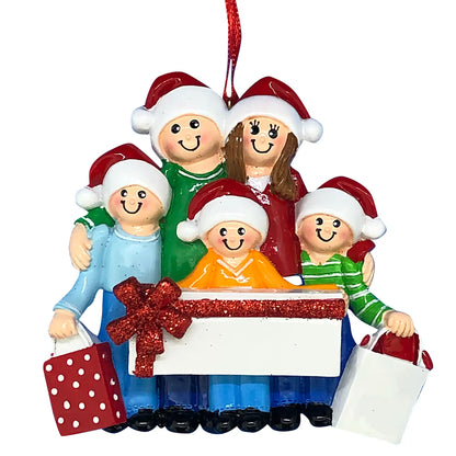 Gift Family of 5 Christmas Ornament