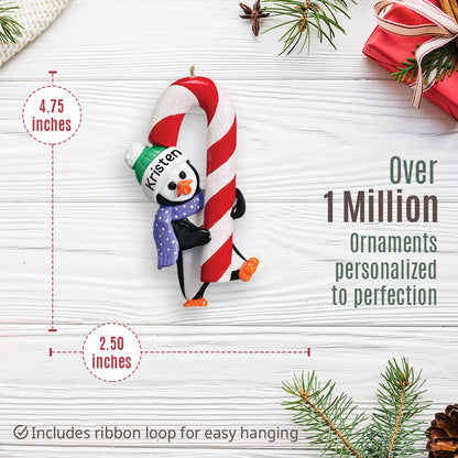 Penguin Candy Cane Christmas Ornament