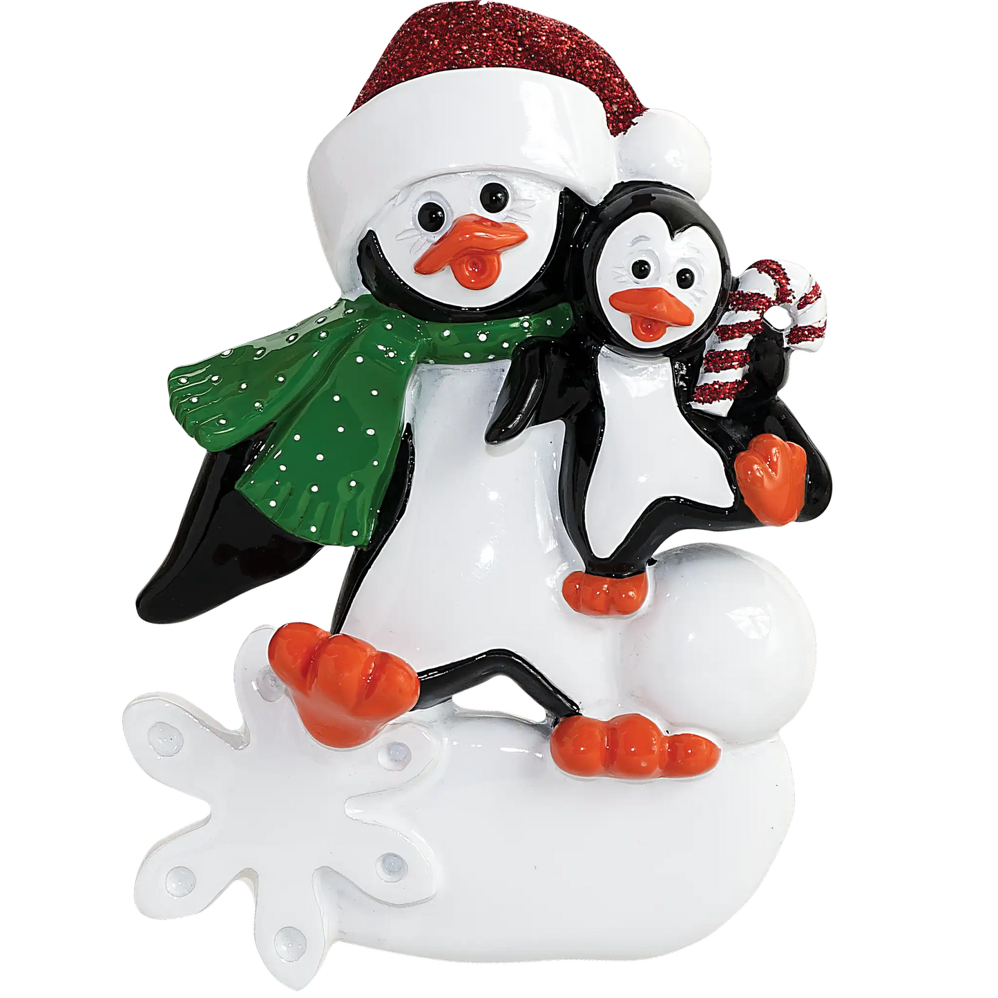 Single Parent Penguin With Child Christmas Ornament