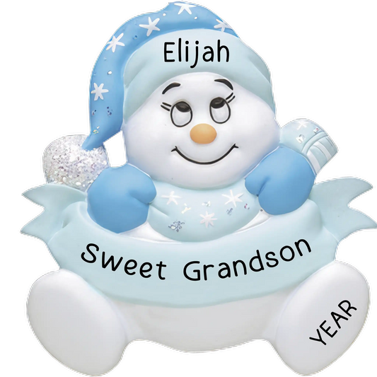 Grandson Snowman Christmas Ornament