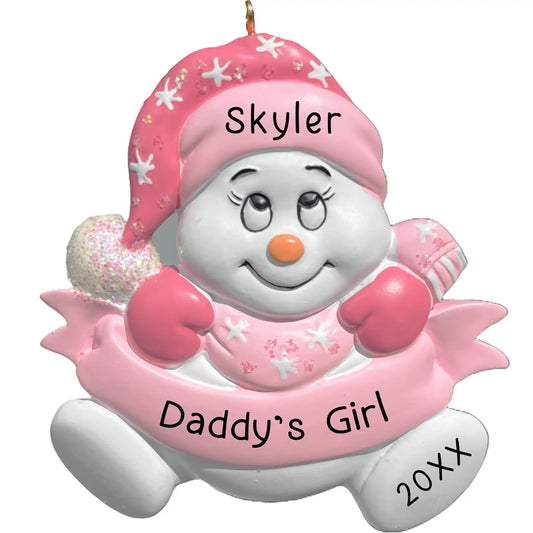 Daddy's Girl Snowman Personalized Ornament