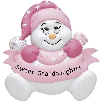 Granddaughter Snow Baby Christmas Ornament