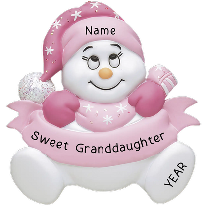 Granddaughter Snow Baby Christmas Ornament