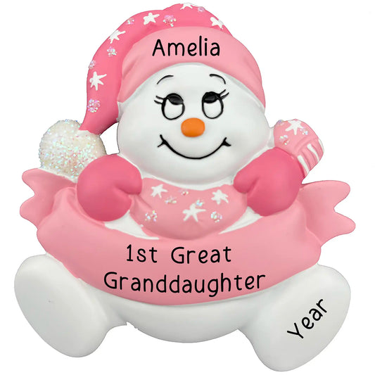 Great Granddaughter Snowman Christmas Ornament