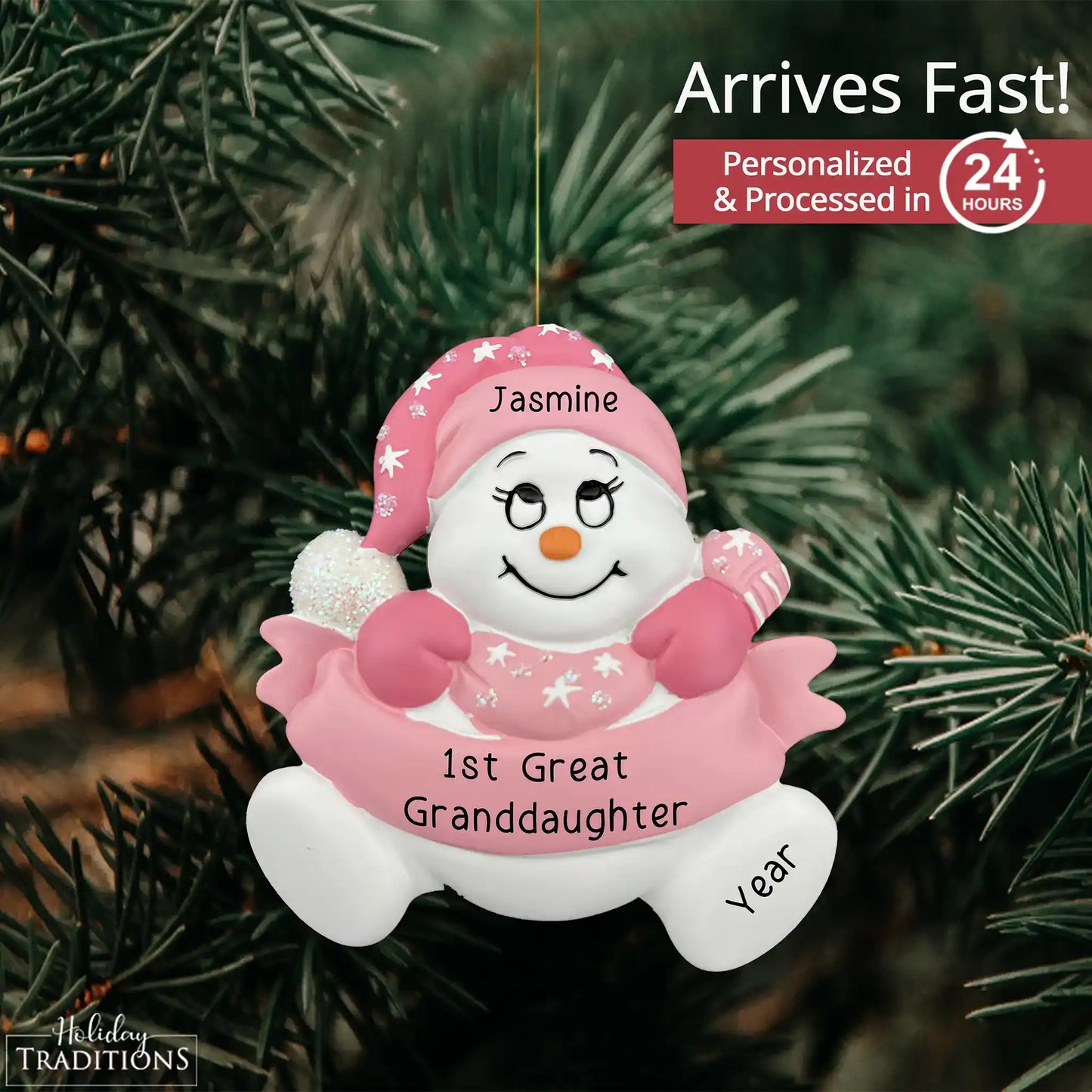Great Granddaughter Snowman Christmas Ornament