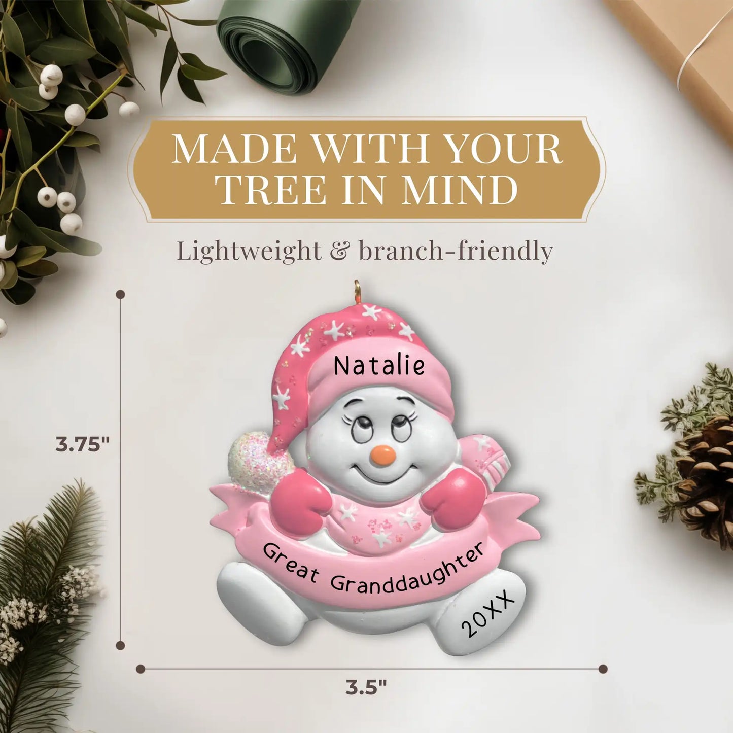 Great Granddaughter Snowman Christmas Ornament