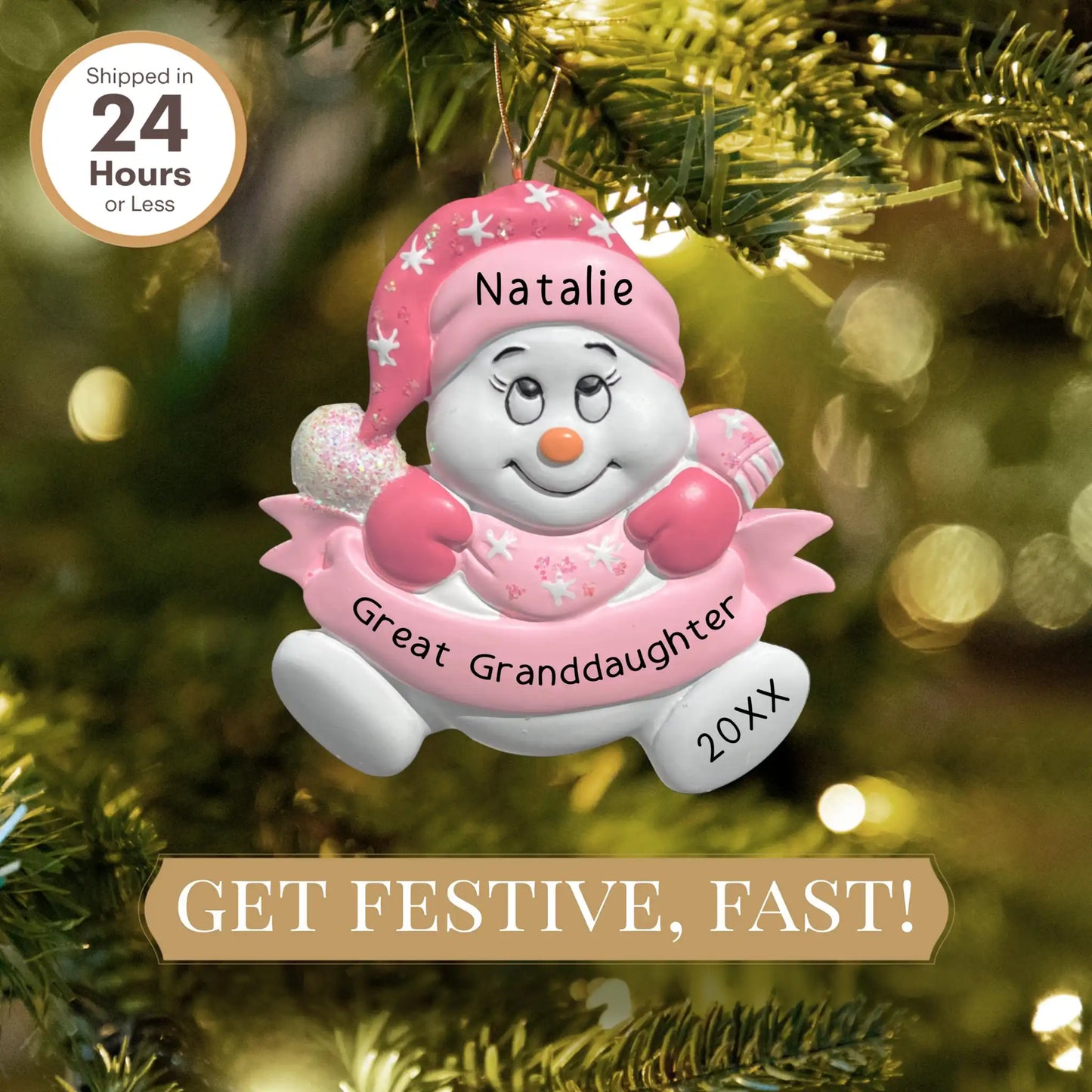 Great Granddaughter Snowman Christmas Ornament